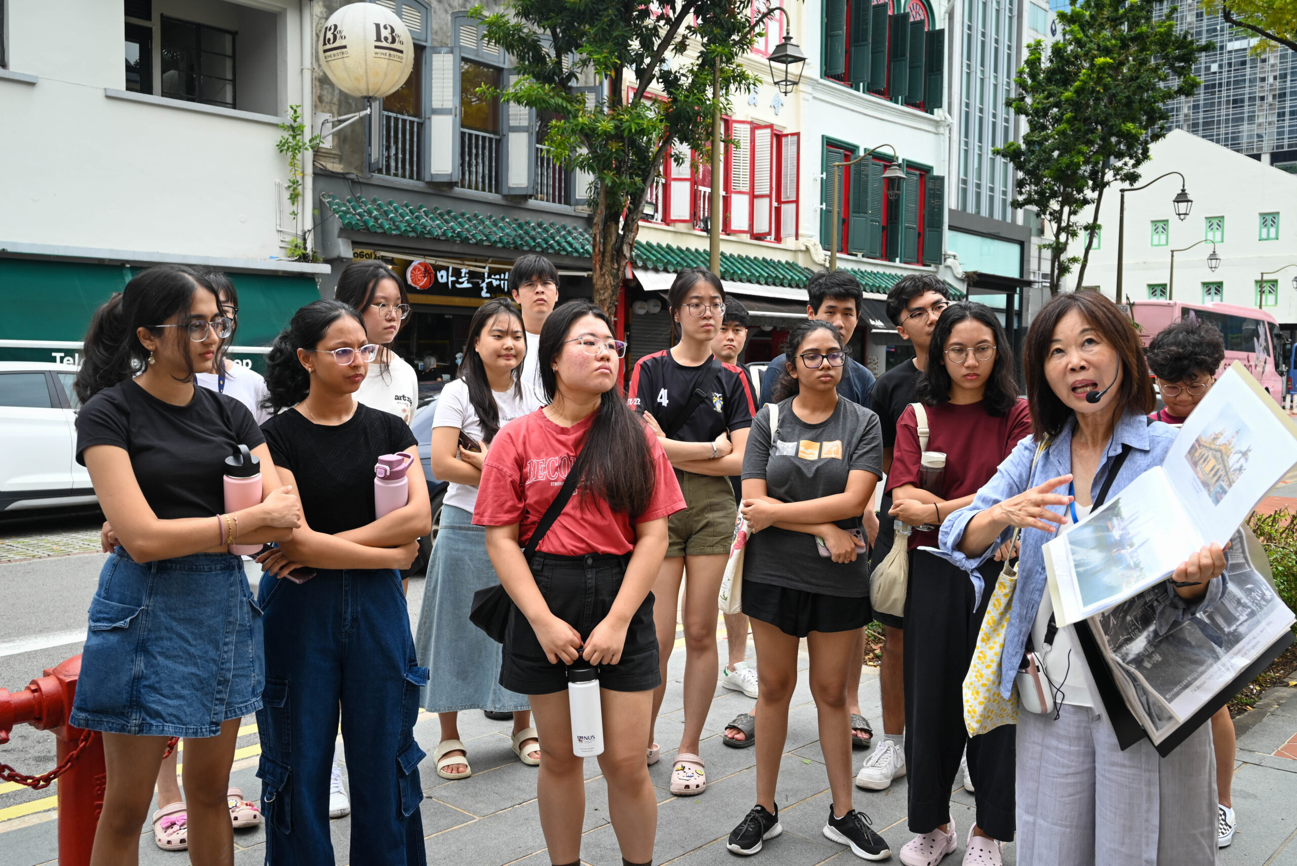Ms Regina leading a tour around Telok Ayer