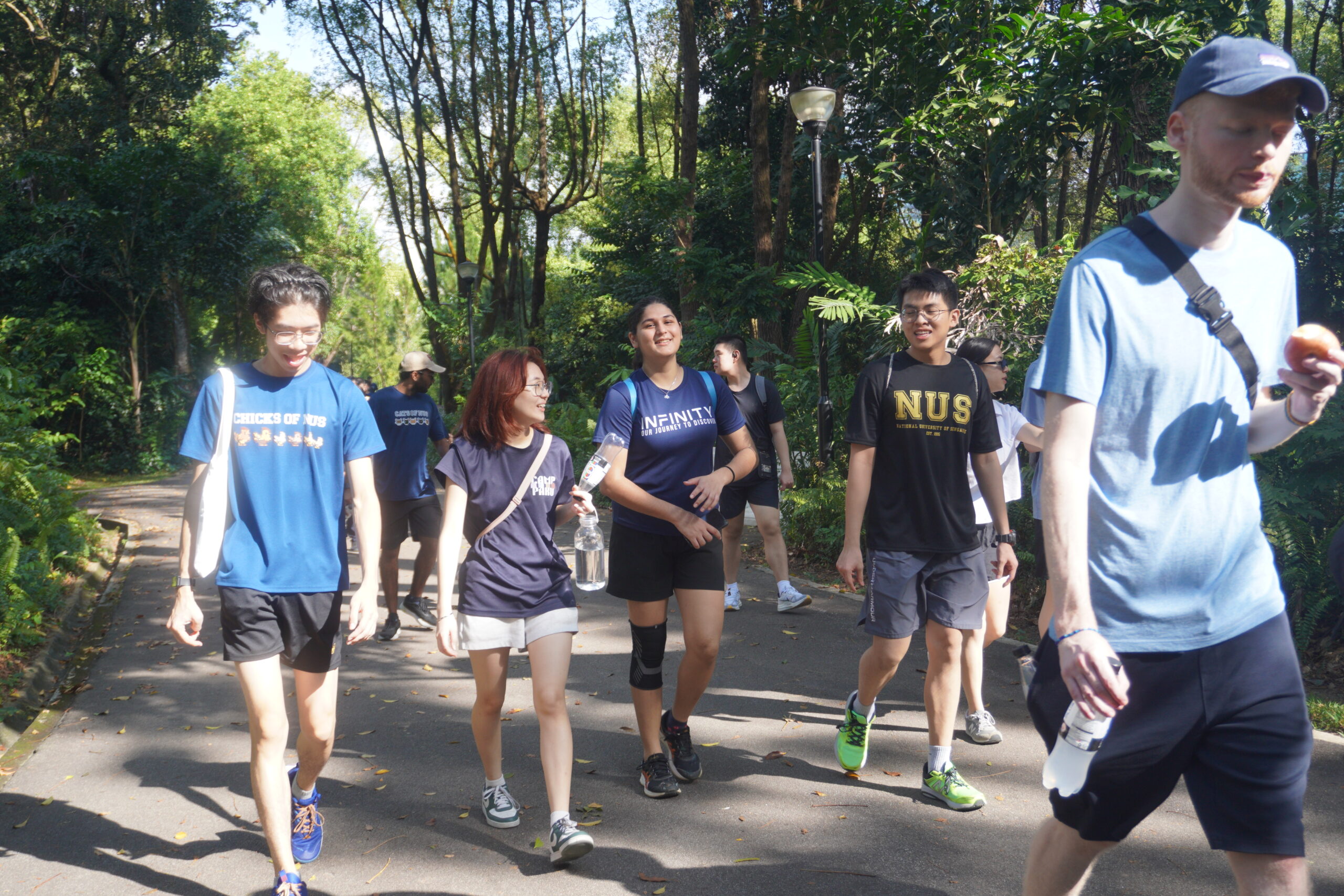 Laughter and conversation filled the walk as everyone trekked through the greenery.