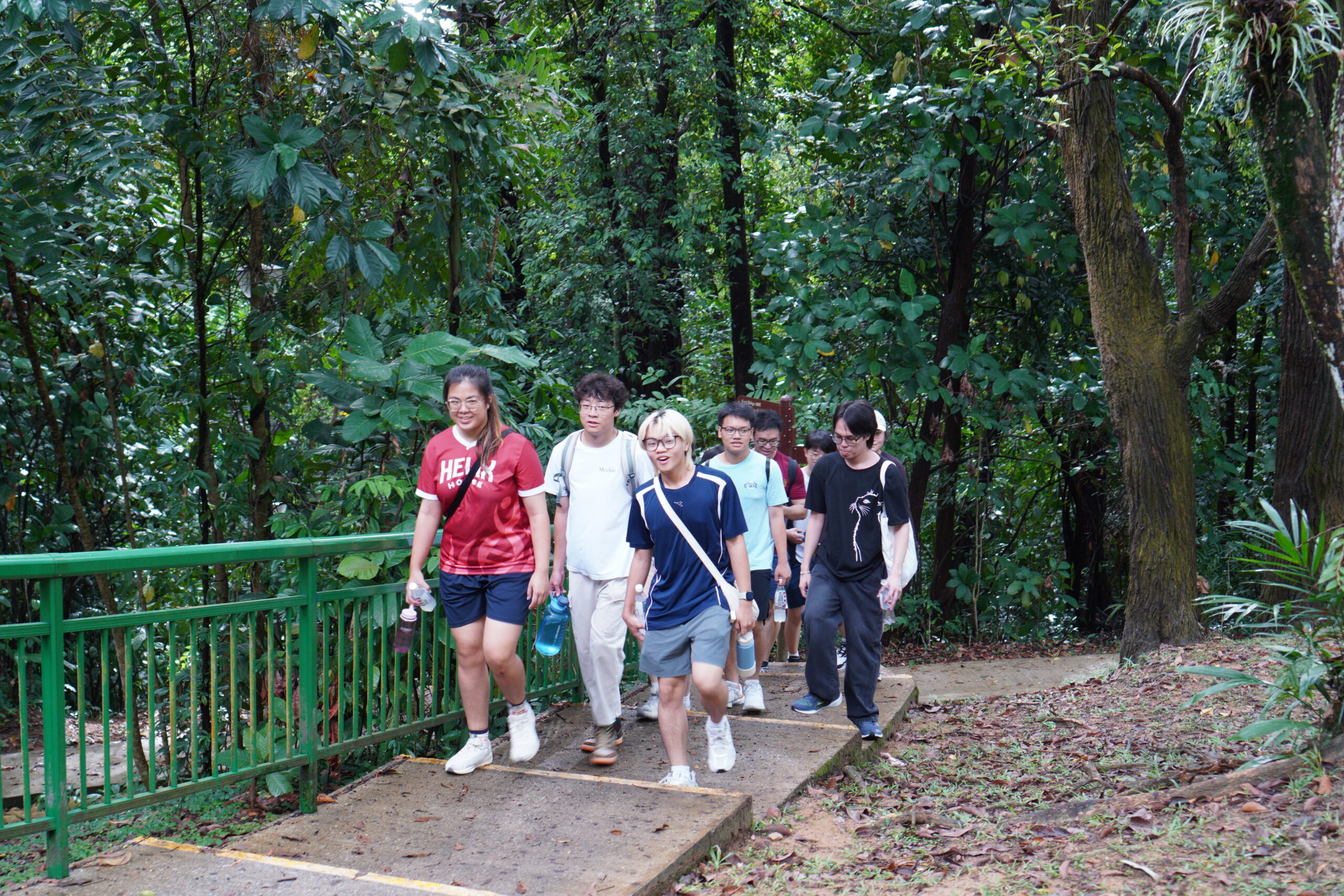 Helixians set off on a refreshing walk through nature